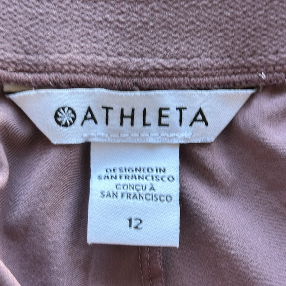 Athleta Brooklyn Heights wide leg Damask Mauve high rise pleated pants, size 12 - Picture 7 of 7